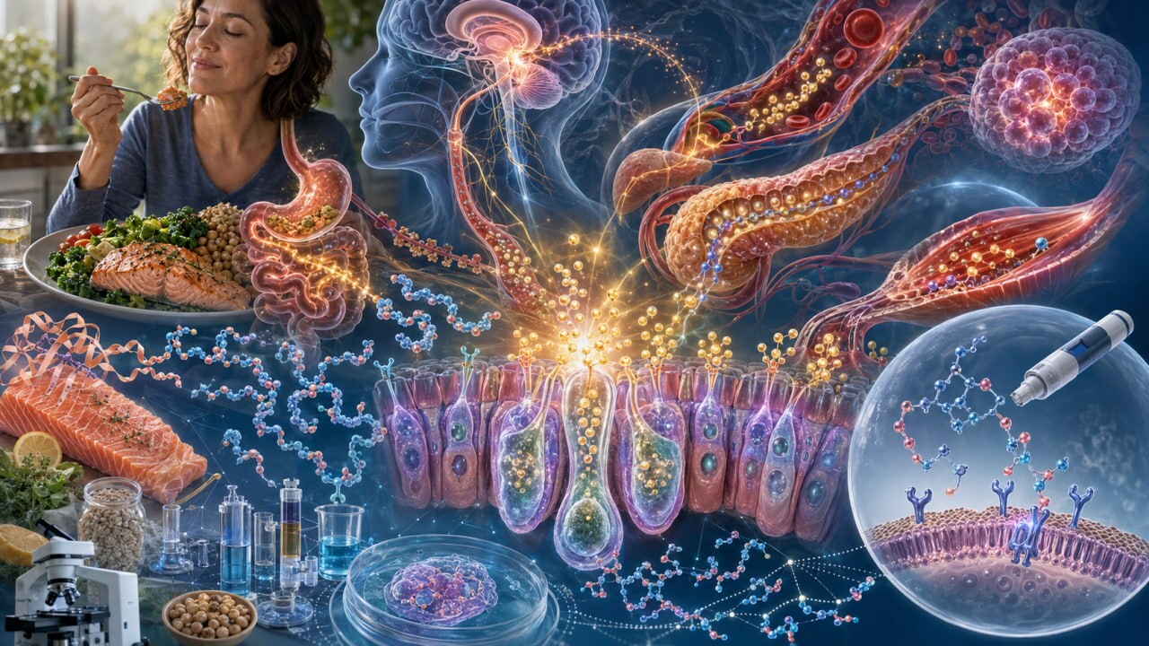 Salmon-derived bioactive peptides releasing and interacting with cell receptors